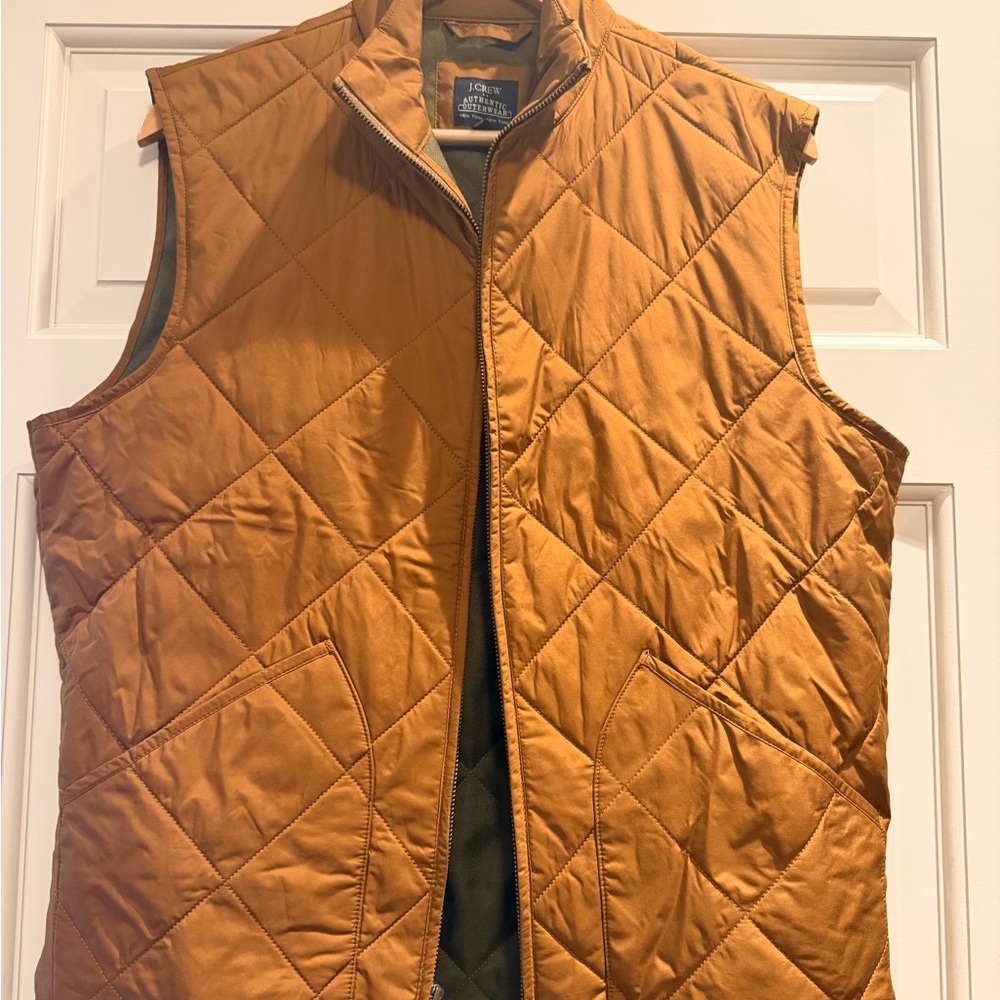 J. Crew Men's Quilted Vest in Tan